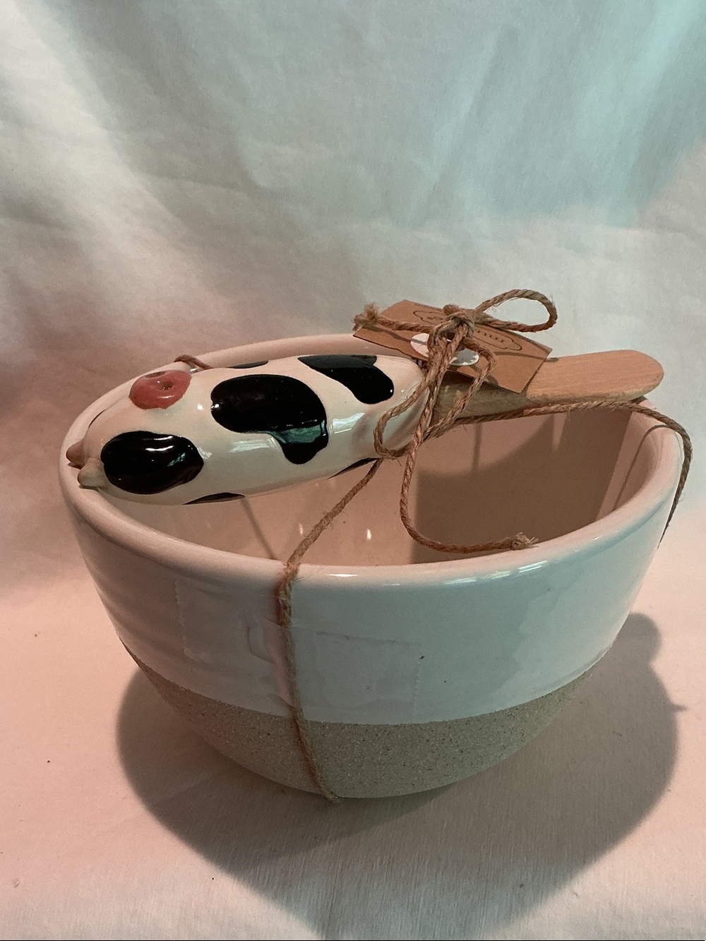 Mud Pie Bowl with Cow Spreader Knife